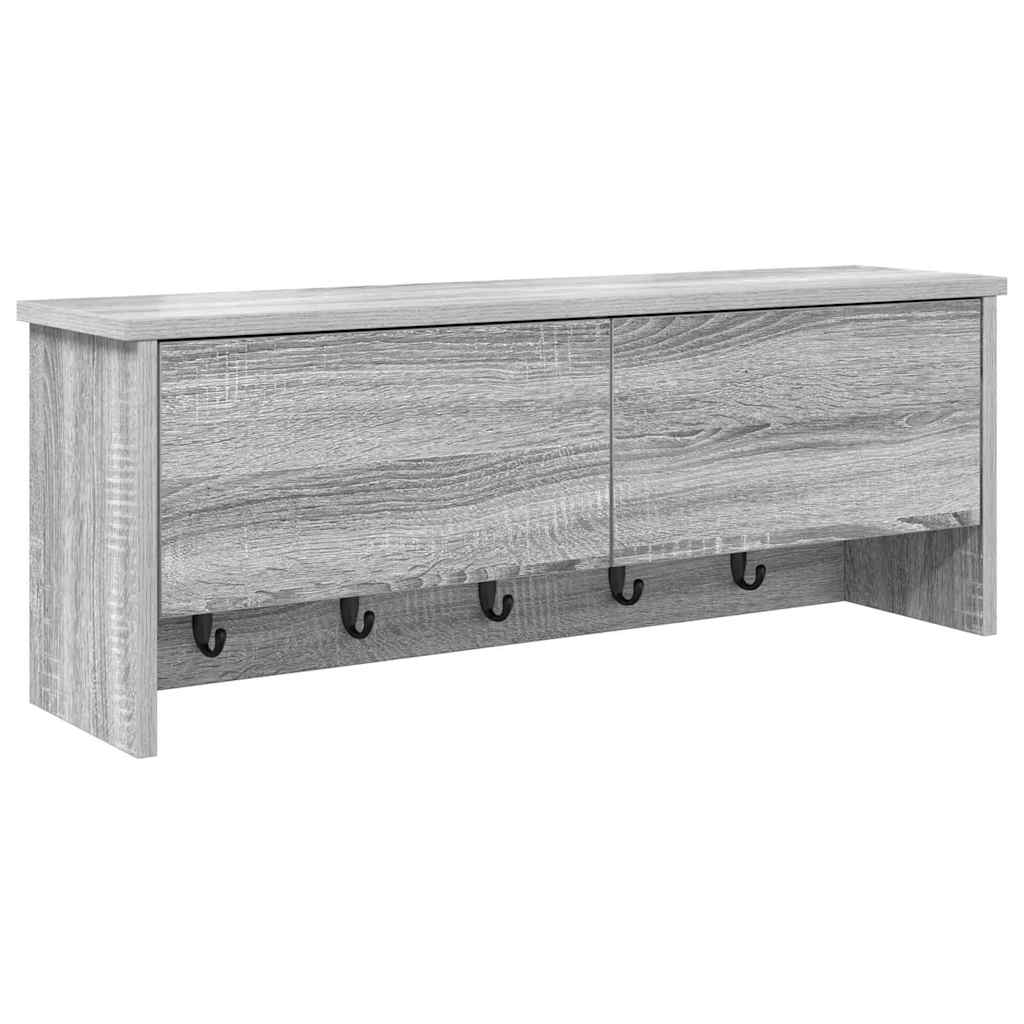 Porte-manteau mural avec étagère Sonoma gris 80 x 20 x 30 cm - XIOS