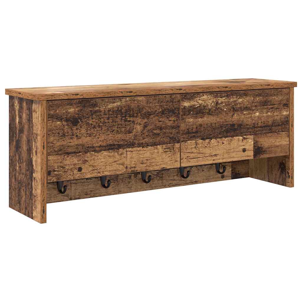 Porte-manteau mural avec étagère Bois ancien 80 x 20 x 30 cm - XIOS