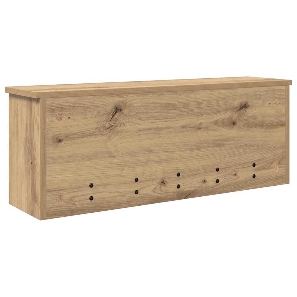 Porte-manteau mural avec porte chêne artisanal 80 x 20 x 30 cm - XIOS