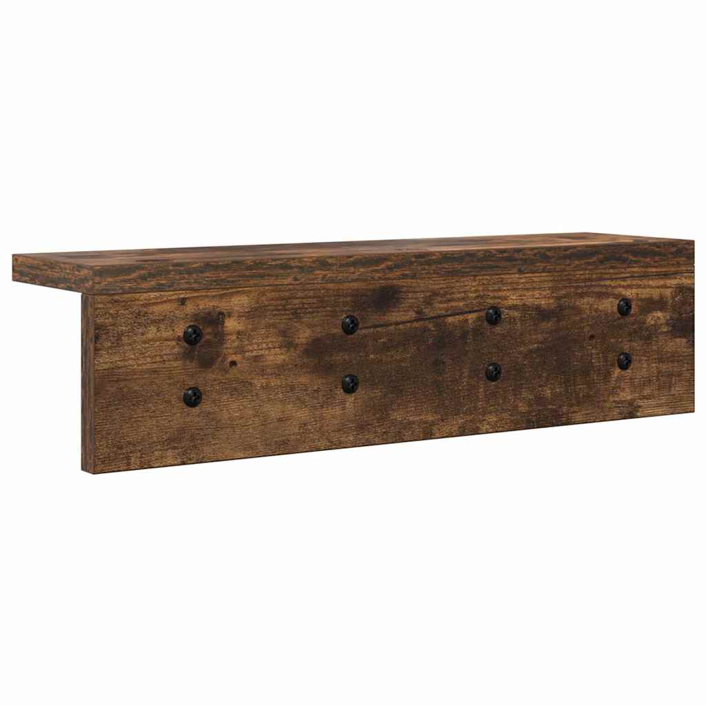 Porte-manteau mural avec étagère Chêne fumé 40 x 10.5 x 10.5 cm - XIOS