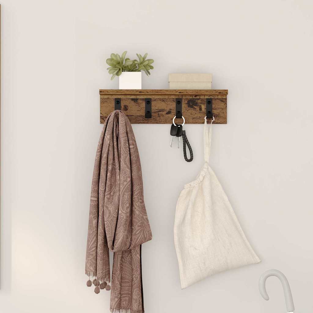 Porte-manteau mural Bois ancien 40 x 10.5 x 10.5 cm - XIOS