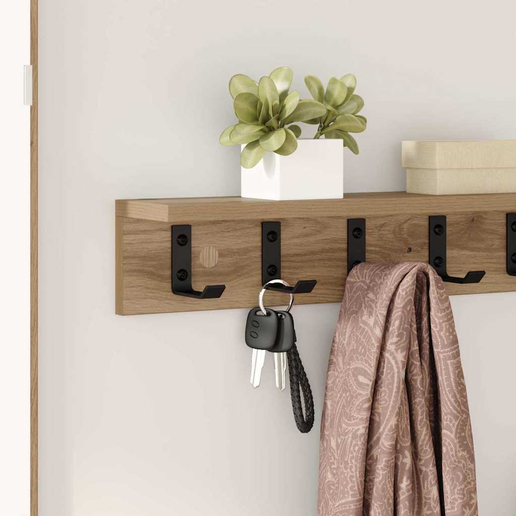 Porte-manteau mural chêne artisanal 60 x 10.5 x 10.5 cm - XIOS