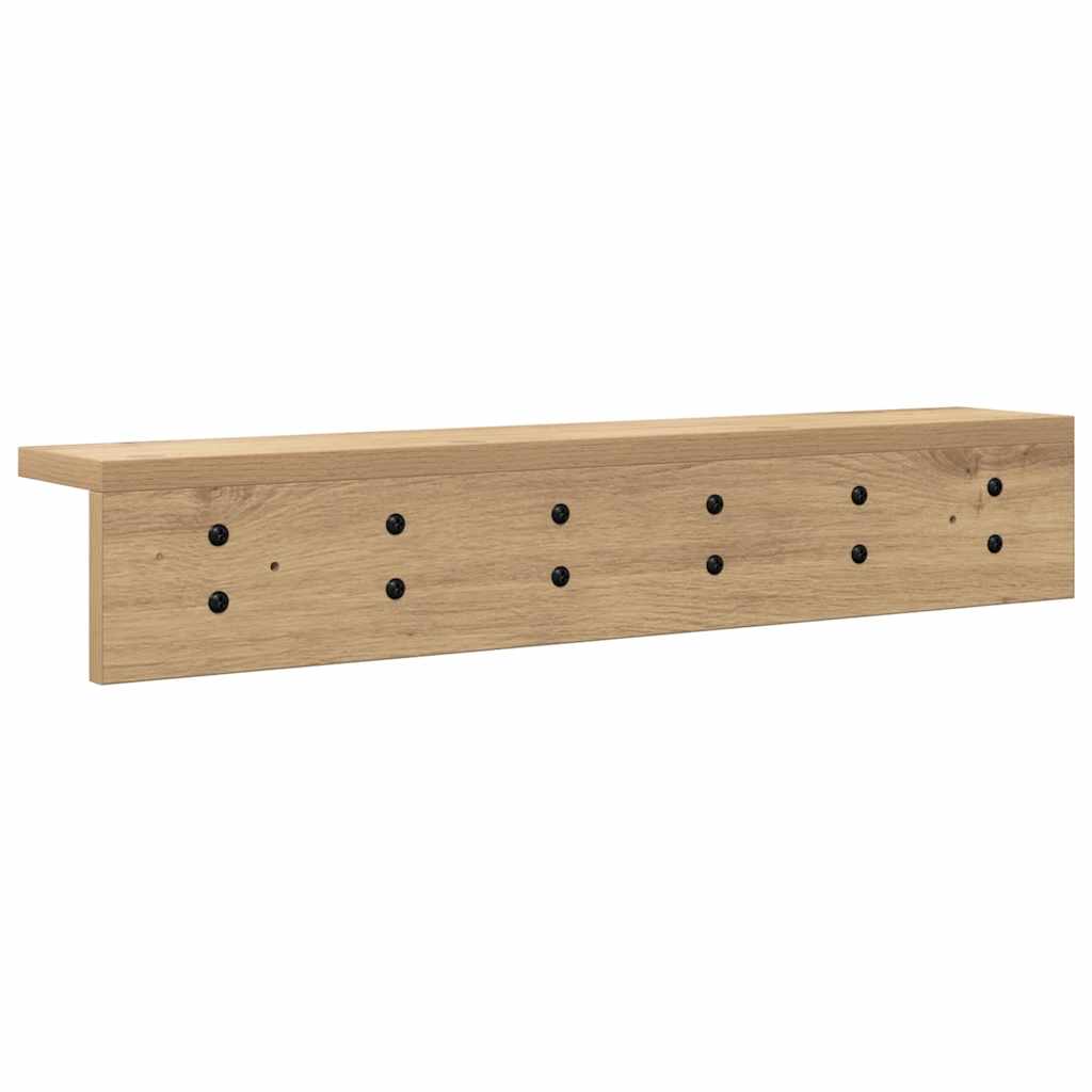 Porte-manteau mural chêne artisanal 60 x 10.5 x 10.5 cm - XIOS