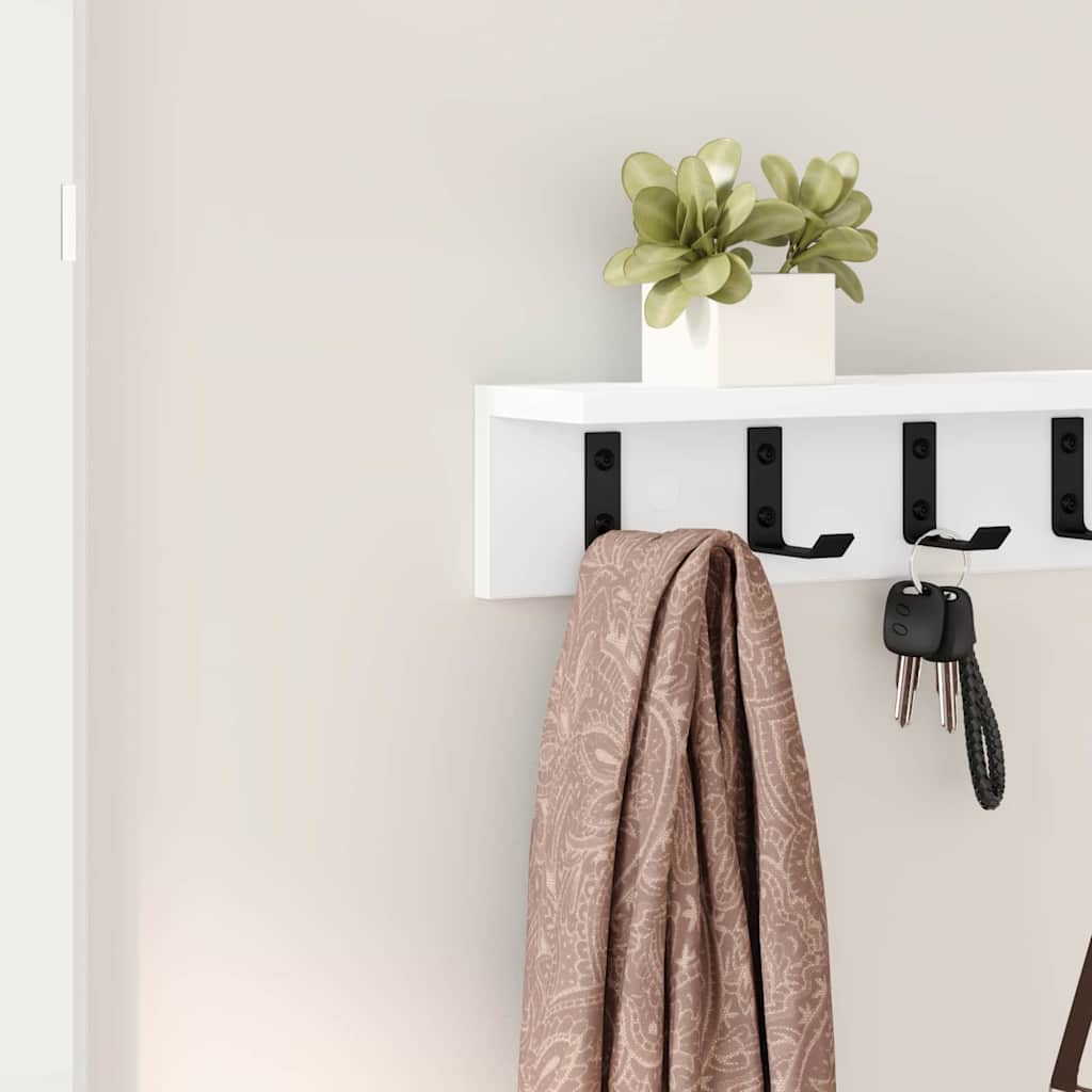 Porte-manteau mural Blanc 80 x 10.5 x 10.5 cm Bois d'ingénierie - XIOS