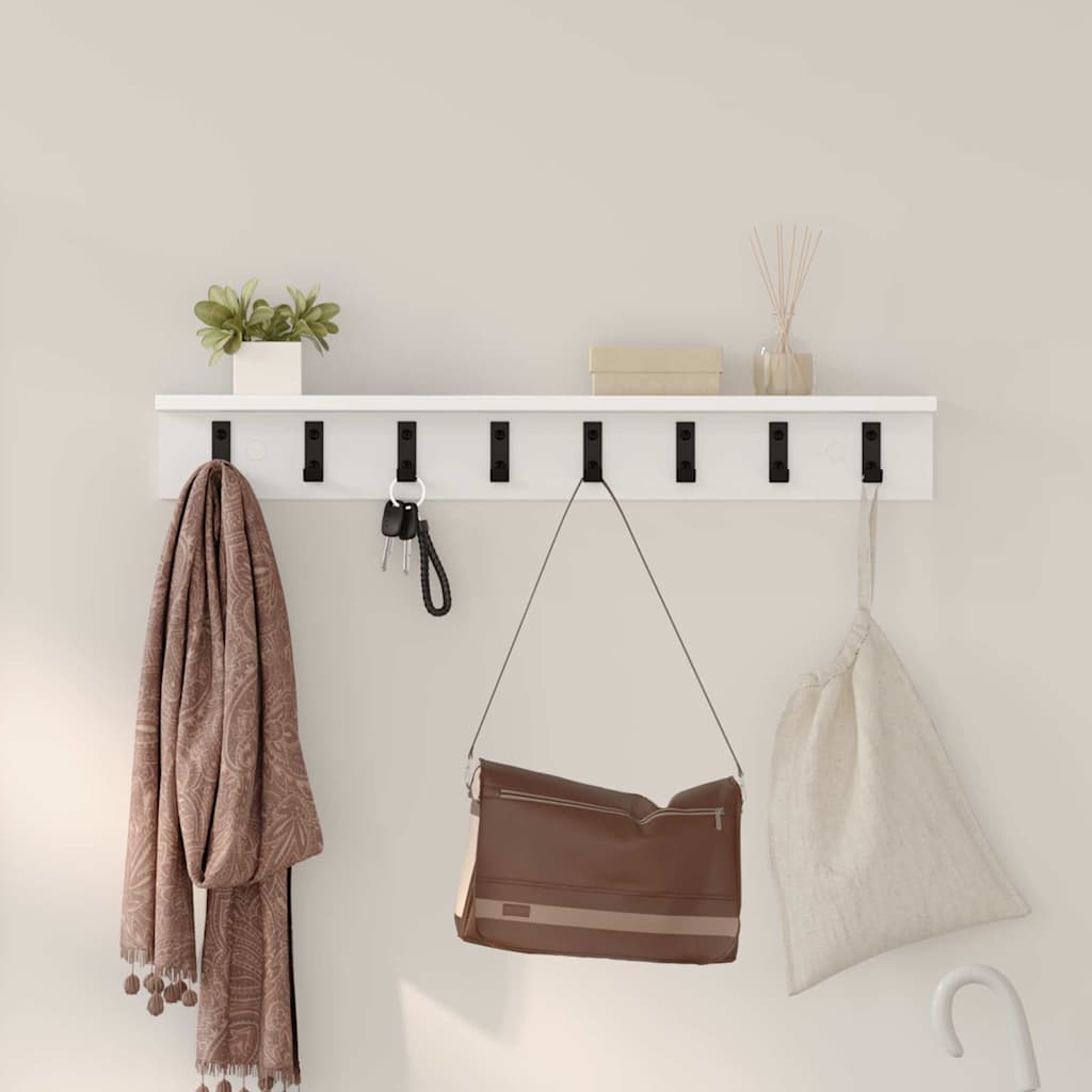 Porte-manteau mural Blanc 80 x 10.5 x 10.5 cm Bois d'ingénierie - XIOS