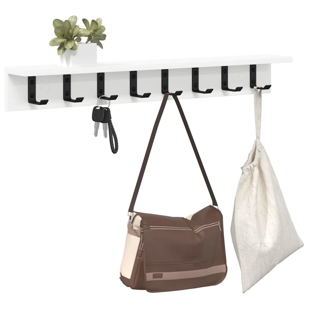 Porte-manteau mural Blanc 80 x 10.5 x 10.5 cm Bois d'ingénierie - XIOS