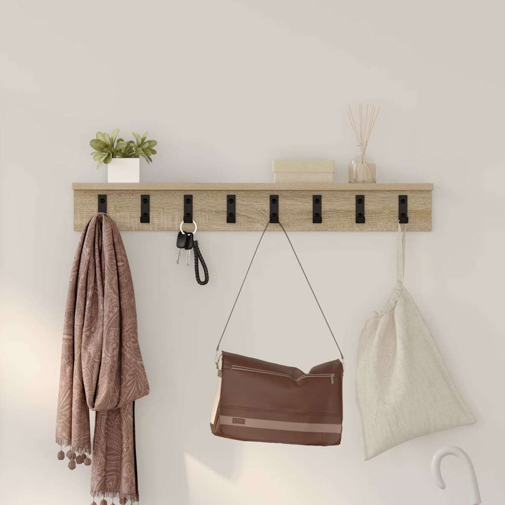 Porte-manteau mural Chêne sonoma 80 x 10.5 x 10.5 cm - XIOS