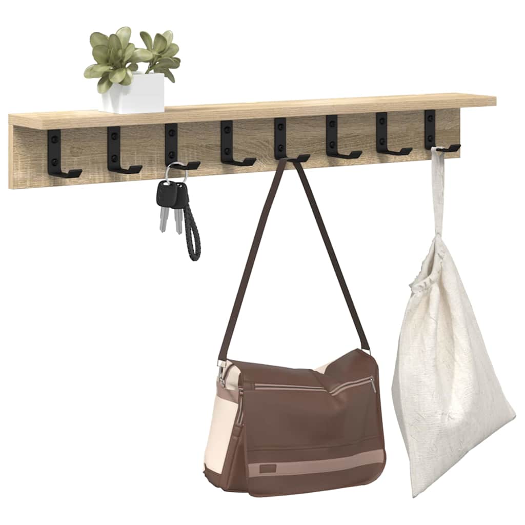 Porte-manteau mural Chêne sonoma 80 x 10.5 x 10.5 cm - XIOS