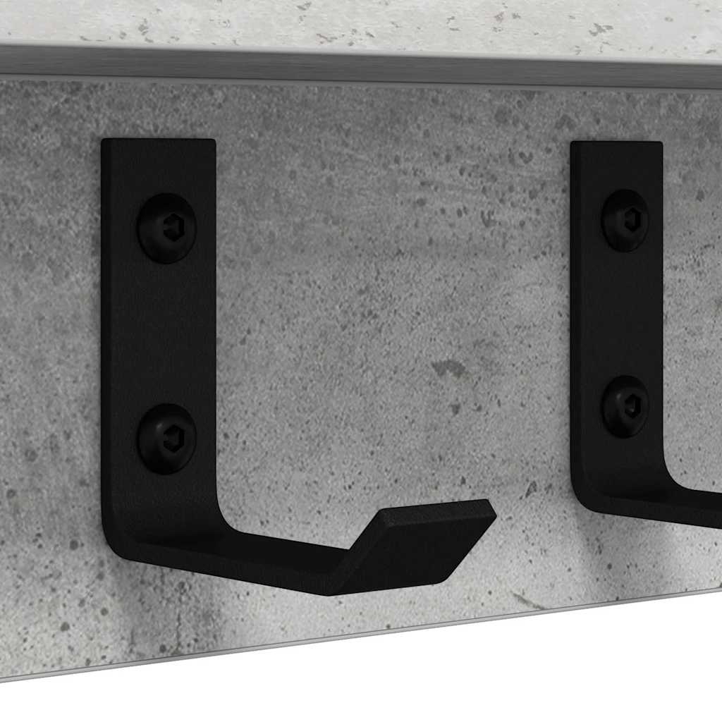Porte-manteau mural avec étagère Gris béton 80 x 10.5 x 10.5 cm - XIOS