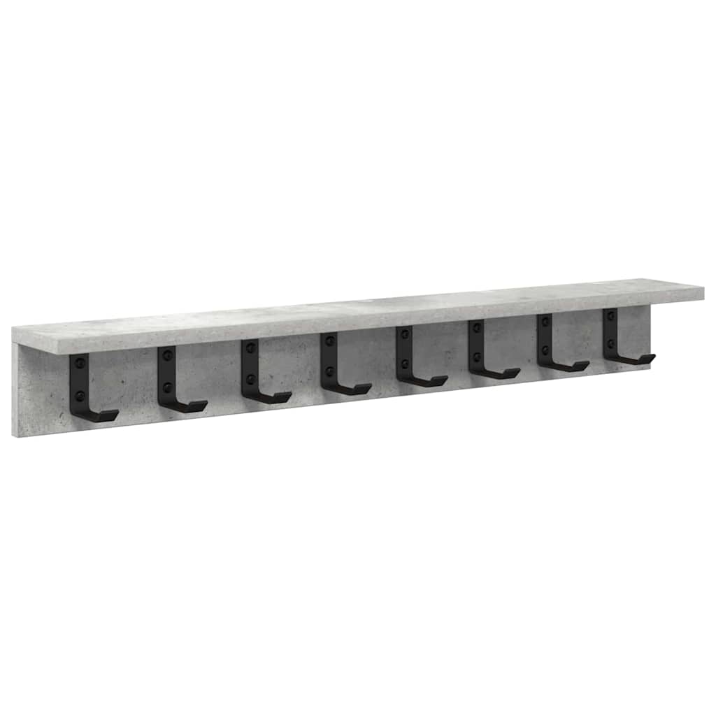 Porte-manteau mural avec étagère Gris béton 80 x 10.5 x 10.5 cm - XIOS