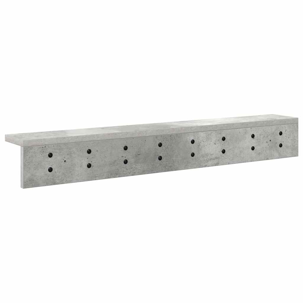 Porte-manteau mural avec étagère Gris béton 80 x 10.5 x 10.5 cm - XIOS