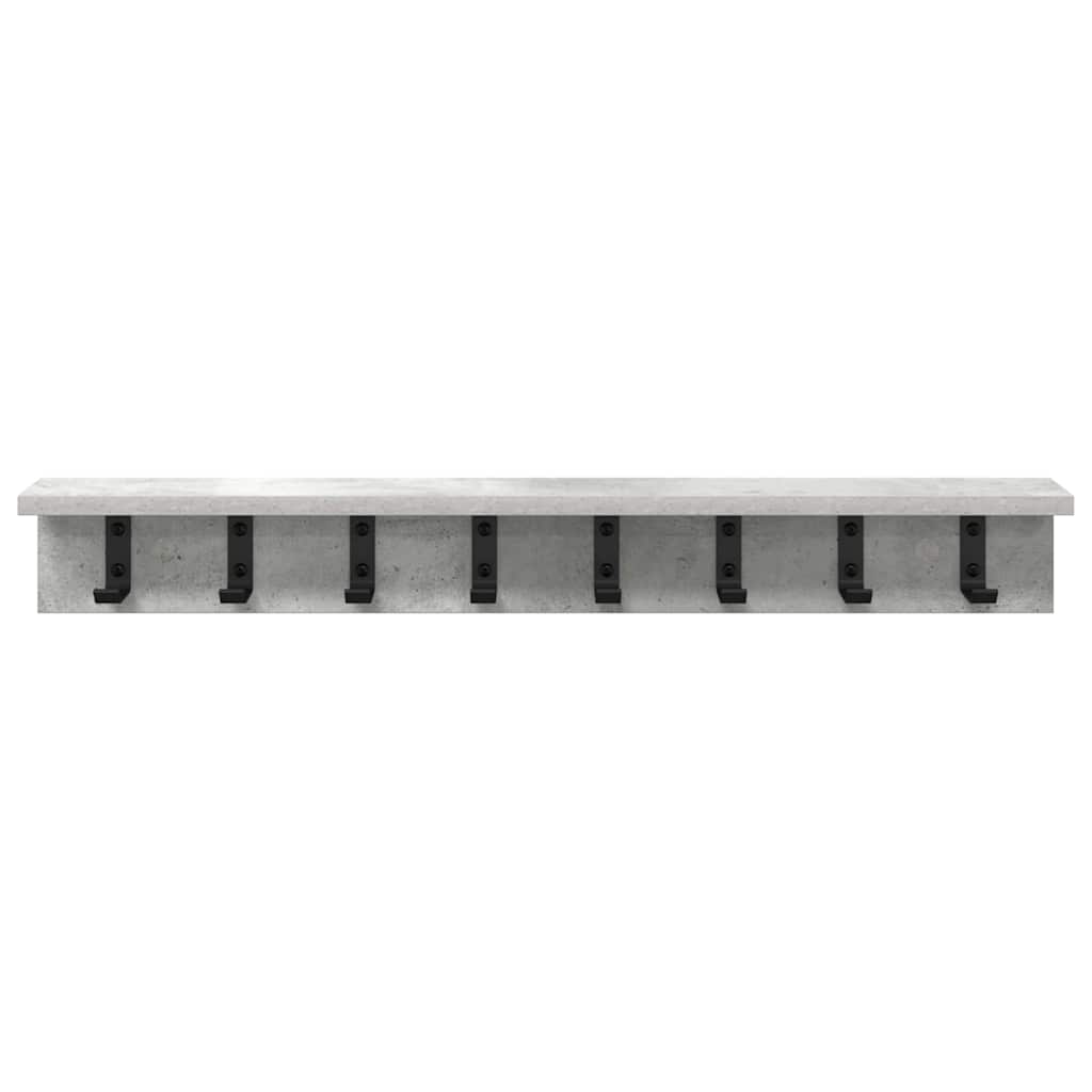 Porte-manteau mural avec étagère Gris béton 80 x 10.5 x 10.5 cm - XIOS