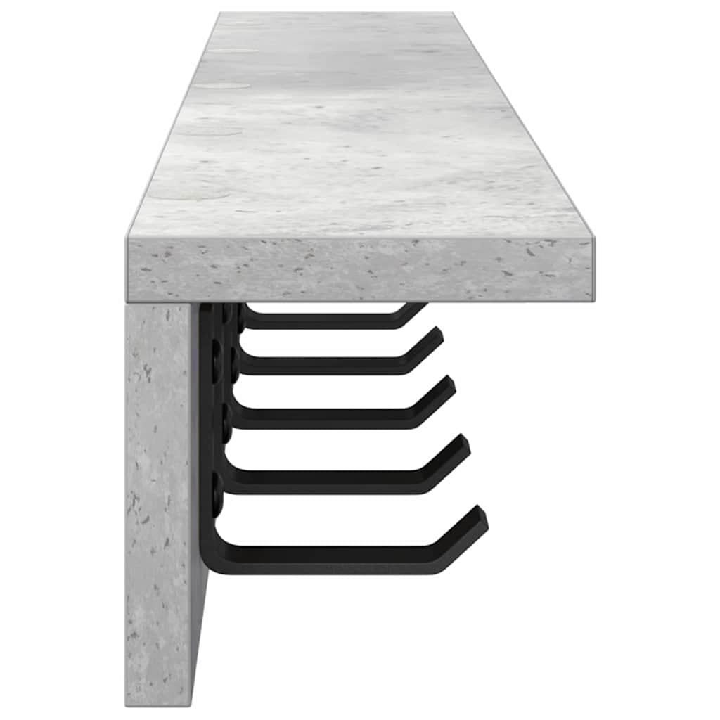 Porte-manteau mural avec étagère Gris béton 80 x 10.5 x 10.5 cm - XIOS