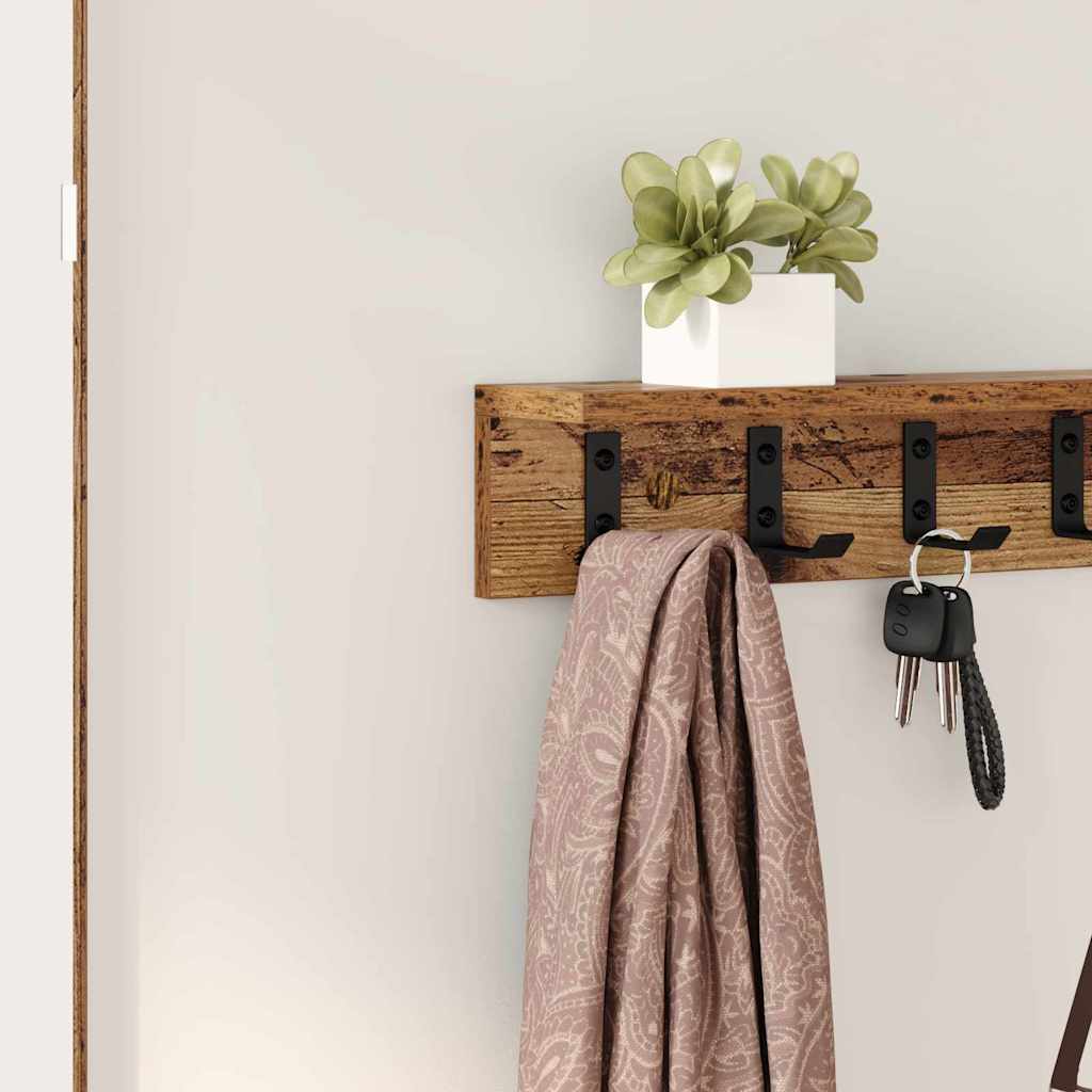Porte-manteau mural Bois ancien 80 x 10,5 x 10,5 cm - XIOS