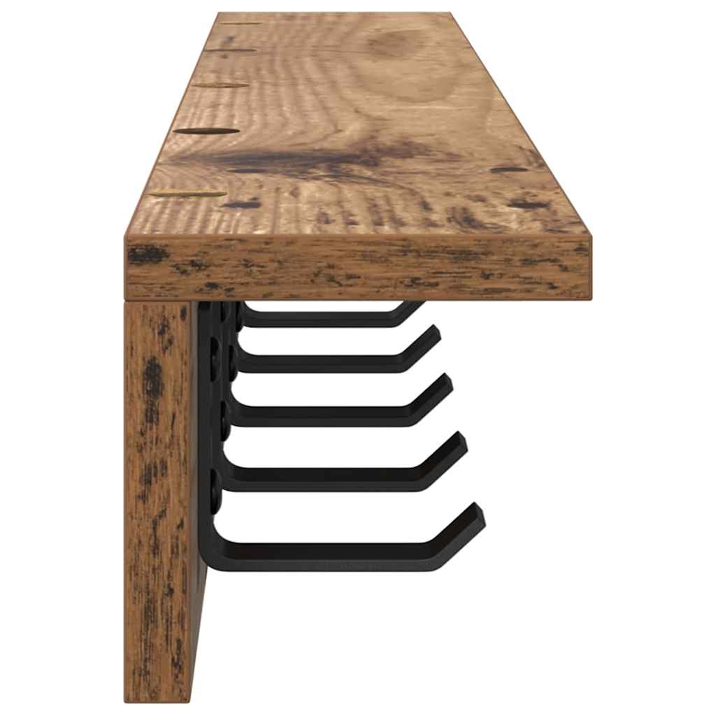 Porte-manteau mural Bois ancien 80 x 10,5 x 10,5 cm - XIOS