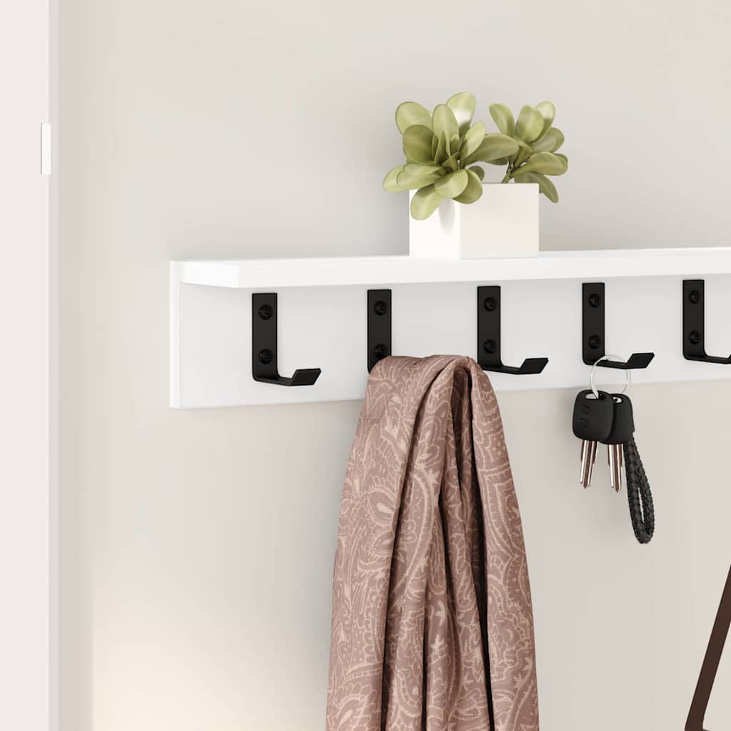 Porte-manteau mural avec étagère Blanc 100 x 10.5 x 10.5 cm - XIOS