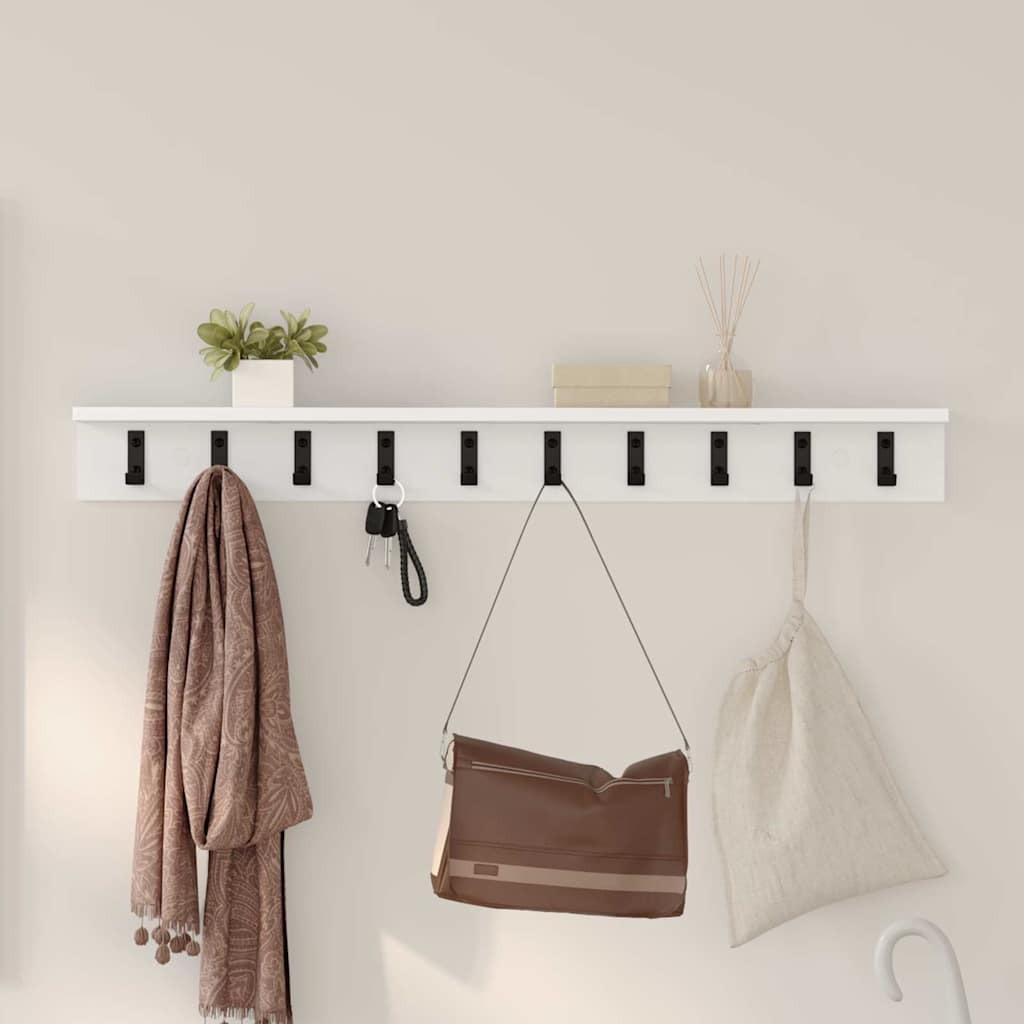 Porte-manteau mural avec étagère Blanc 100 x 10.5 x 10.5 cm - XIOS