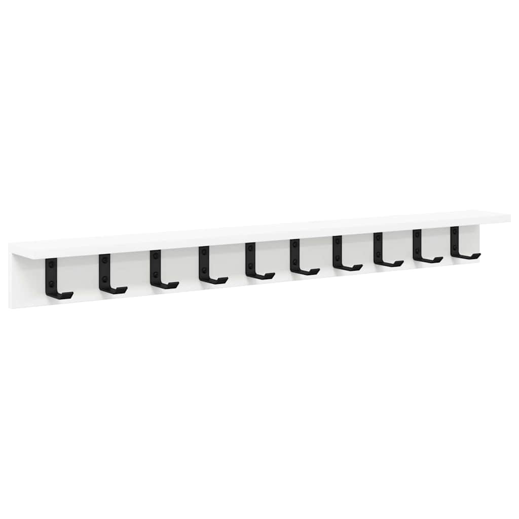 Porte-manteau mural avec étagère Blanc 100 x 10.5 x 10.5 cm - XIOS