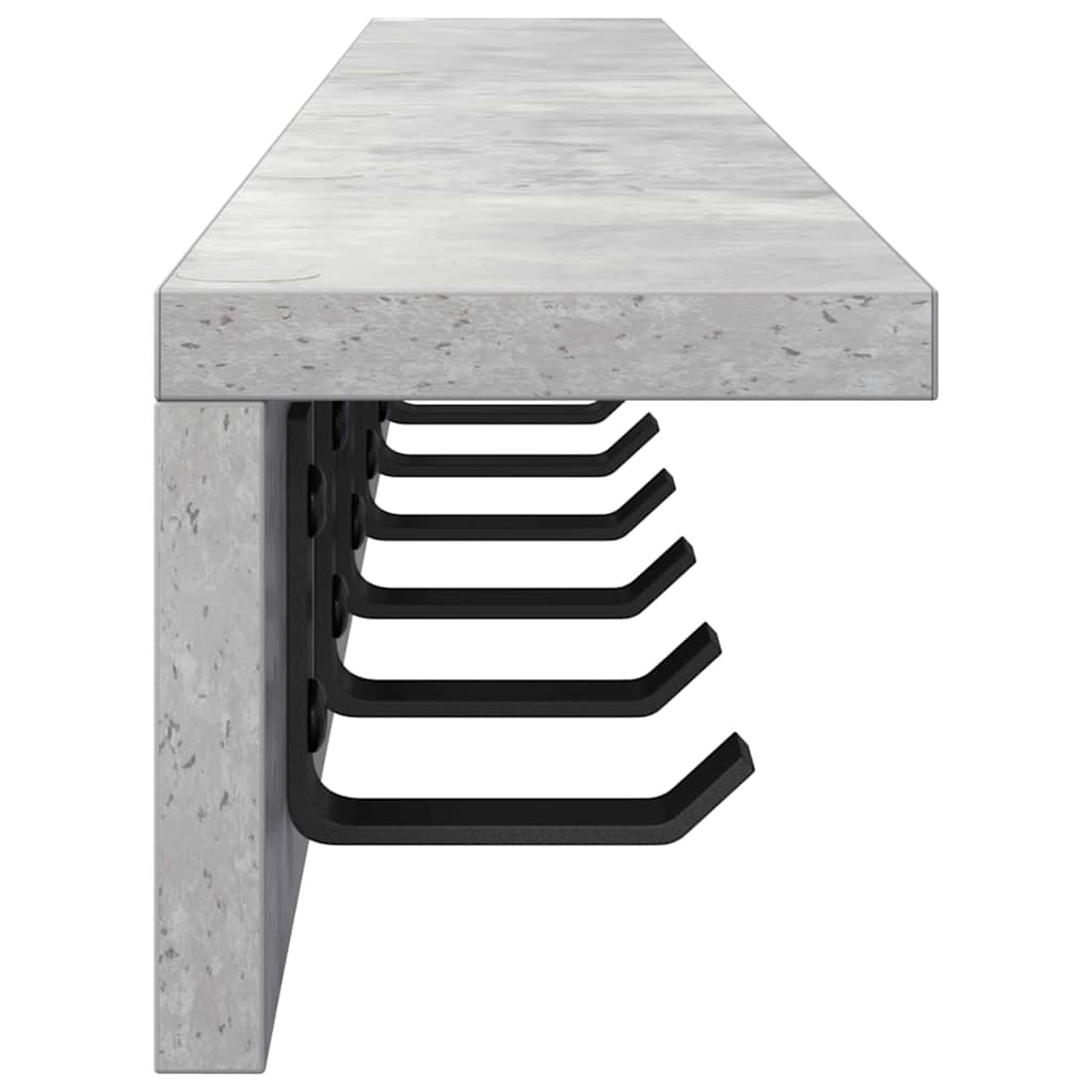 Porte-manteau mural Gris béton 100 x 10.5 x 10.5 cm - XIOS