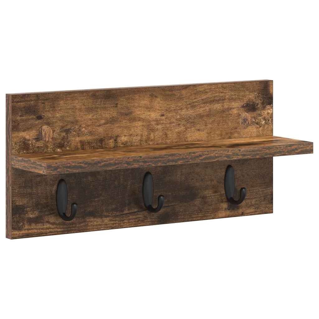 Porte-manteau mural Montage mural Chêne fumé 40 x 10,5 x 18 cm - XIOS