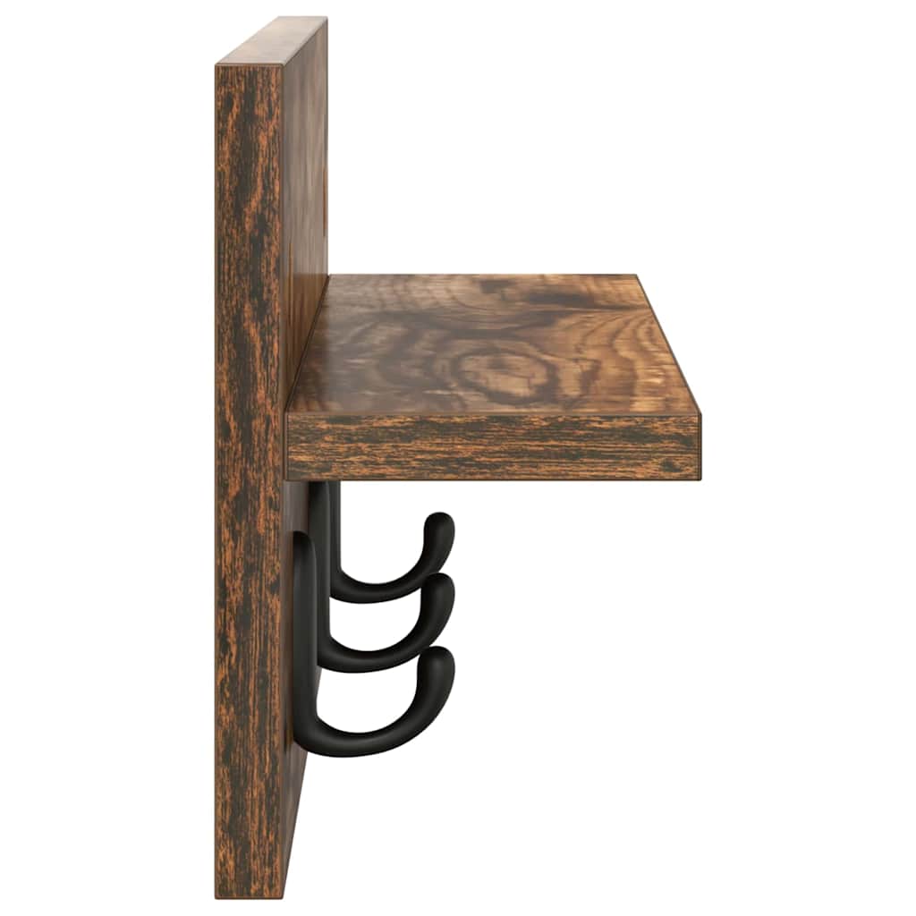 Porte-manteau mural Montage mural Chêne fumé 40 x 10,5 x 18 cm - XIOS