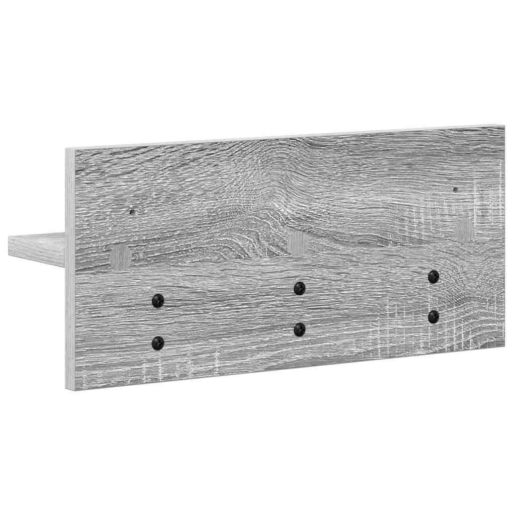 Porte-manteau mural avec étagère Sonoma gris 40 x 10.5 x 18 cm - XIOS