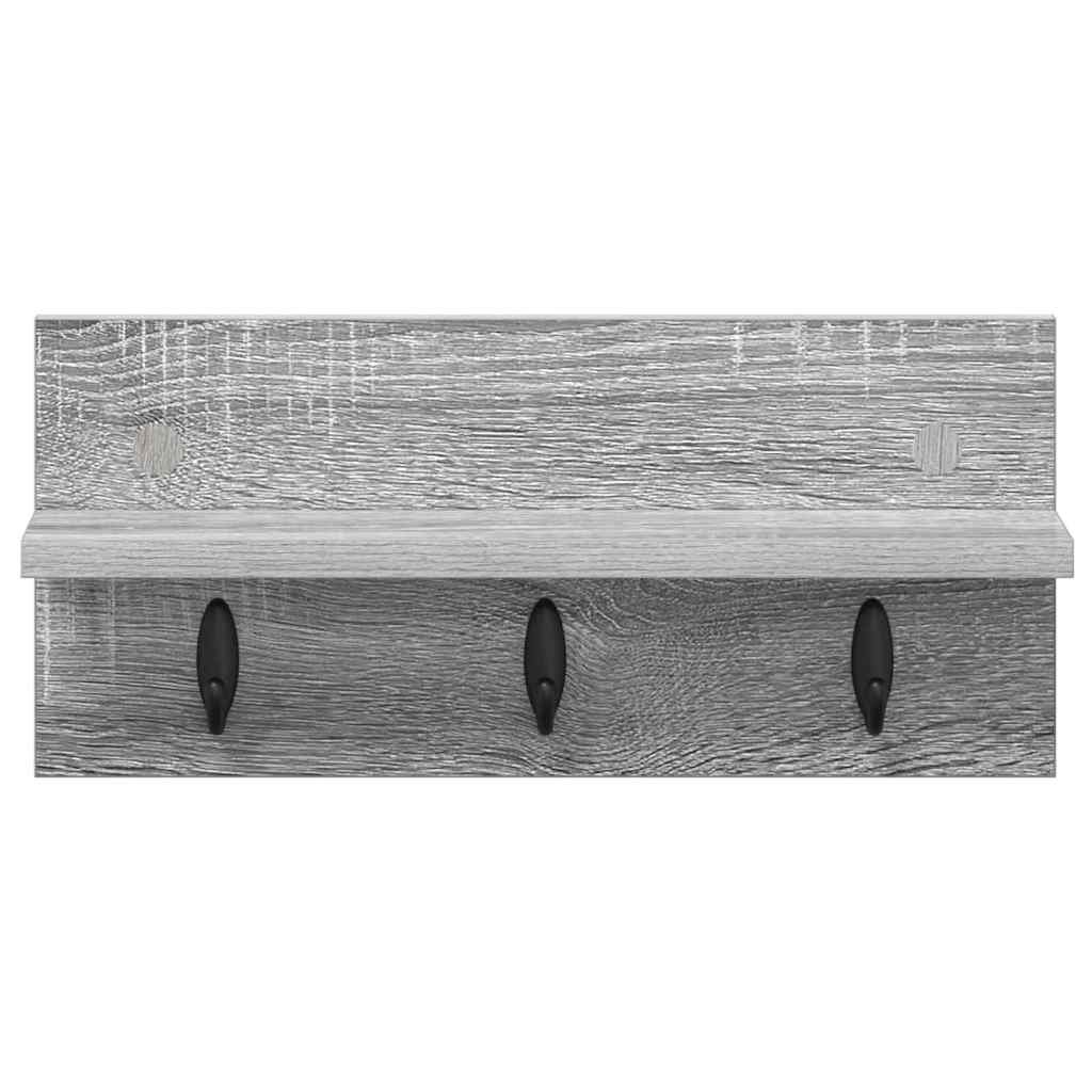 Porte-manteau mural avec étagère Sonoma gris 40 x 10.5 x 18 cm - XIOS