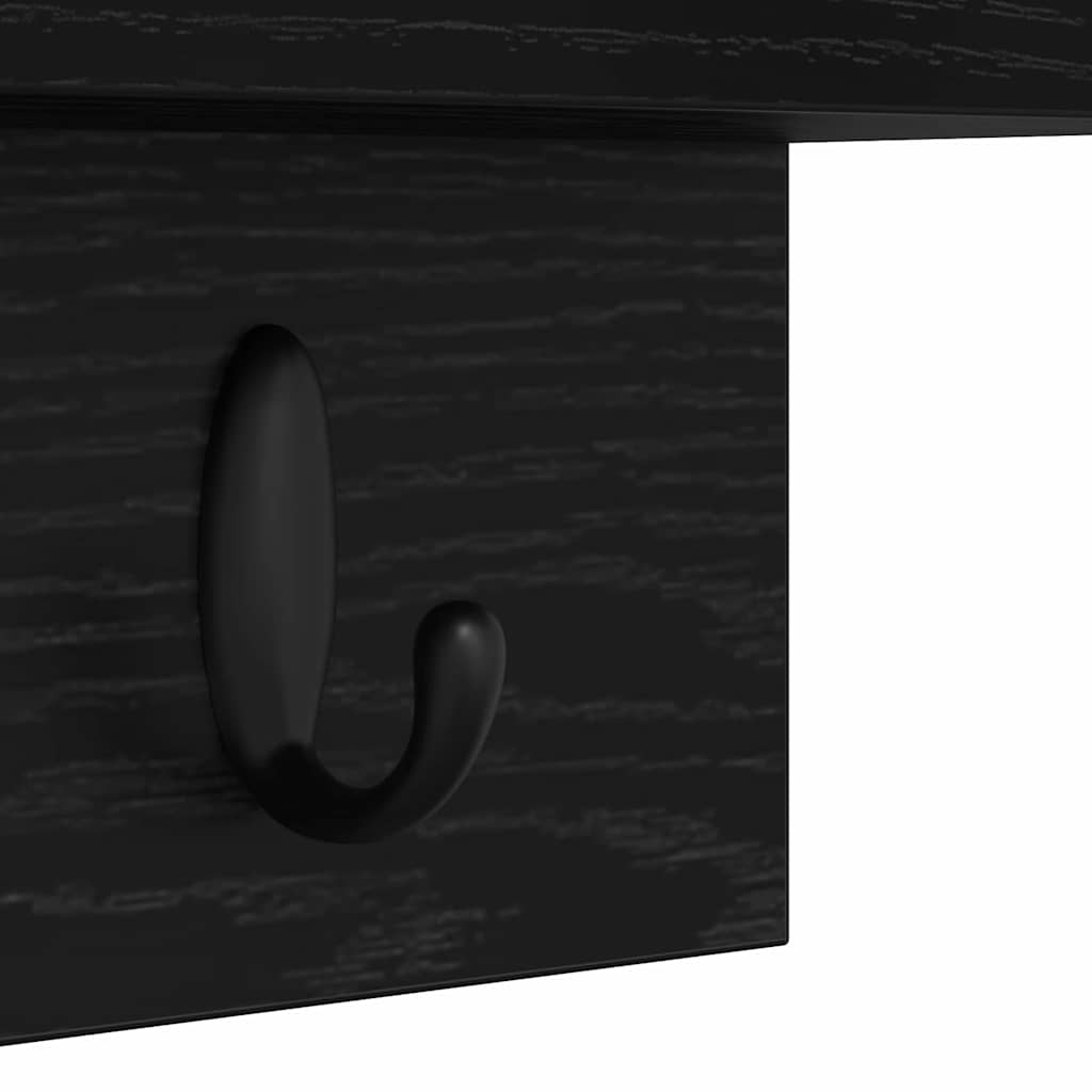Porte-manteau mural avec étagère Chêne noir 60 x 10.5 x 18 cm - XIOS