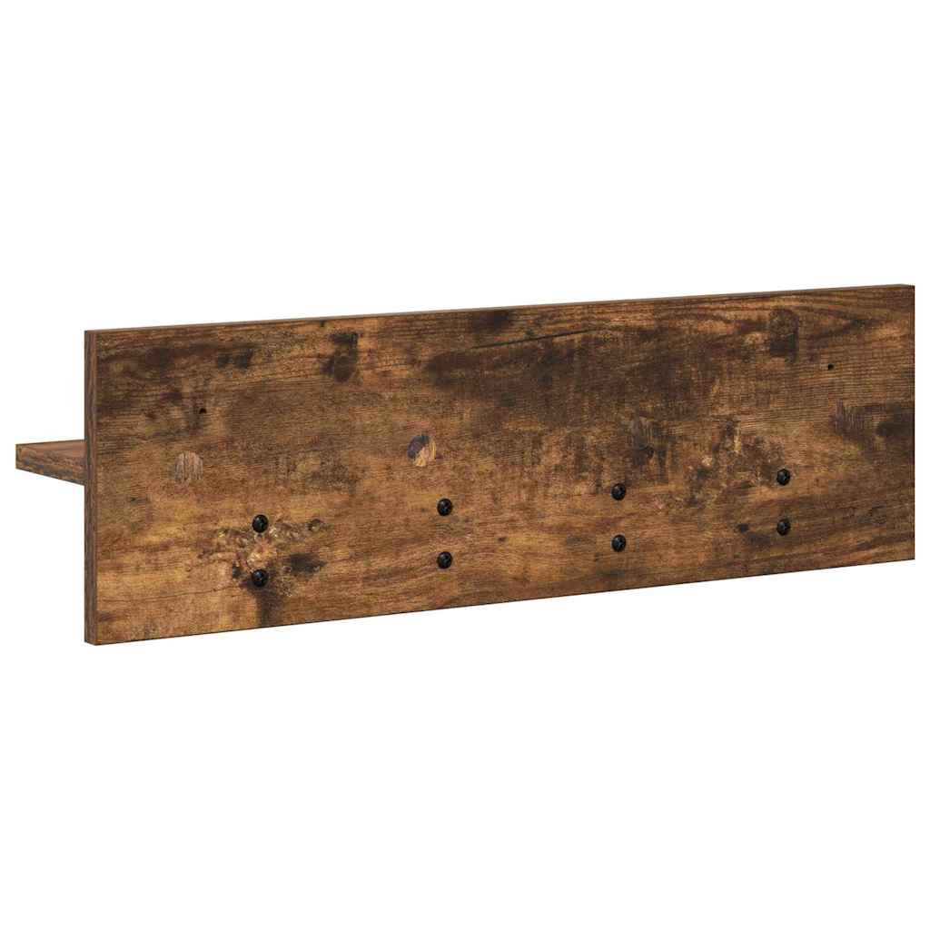 Porte-manteau mural avec étagère Chêne fumé 60 x 10.5 x 18 cm - XIOS