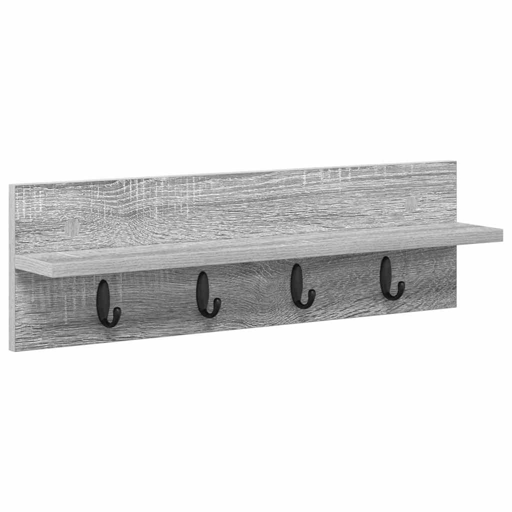 Porte-manteau mural avec étagère Sonoma gris 60 x 10.5 x 18 cm - XIOS