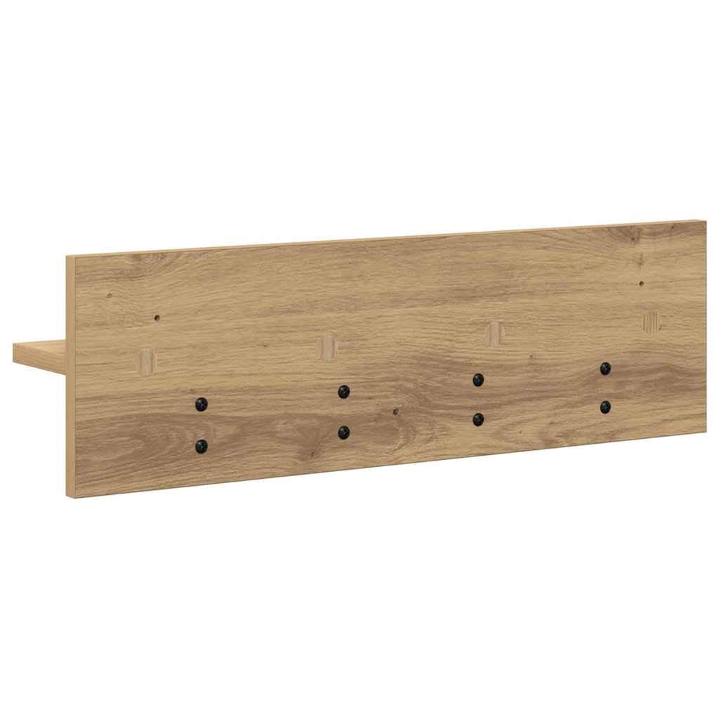 Porte-manteau mural chêne artisanal 60 x 10.5 x 18 cm - XIOS