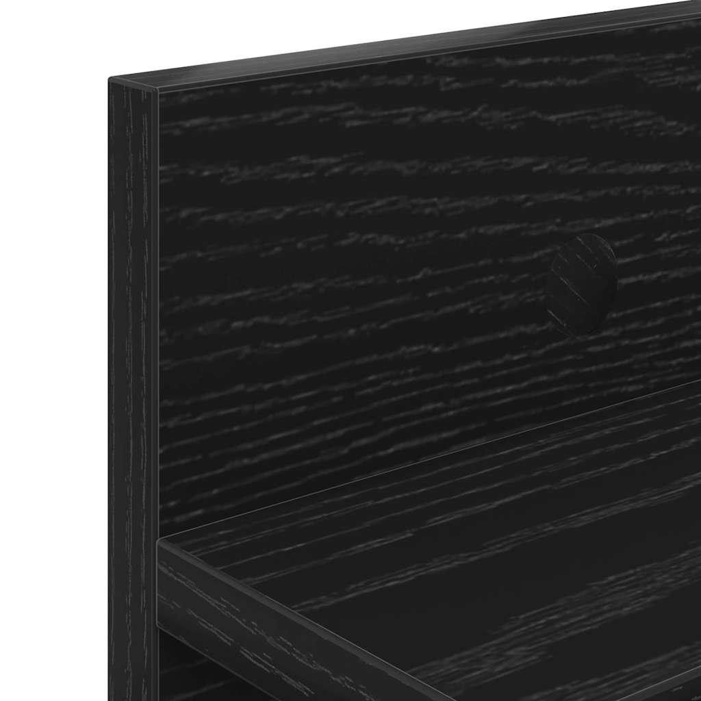 Porte-manteau mural avec étagère Chêne noir 80 x 10.5 x 18 cm - XIOS