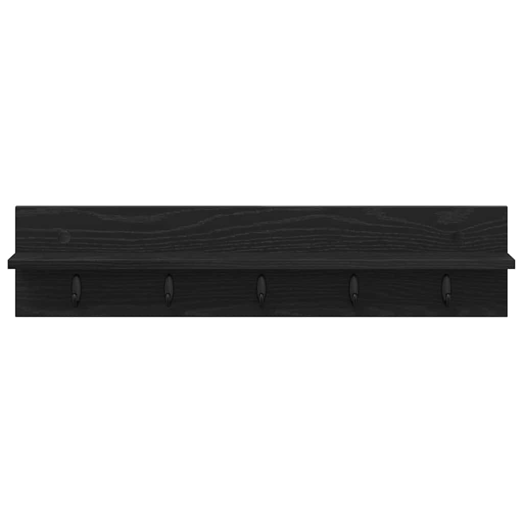 Porte-manteau mural avec étagère Chêne noir 80 x 10.5 x 18 cm - XIOS
