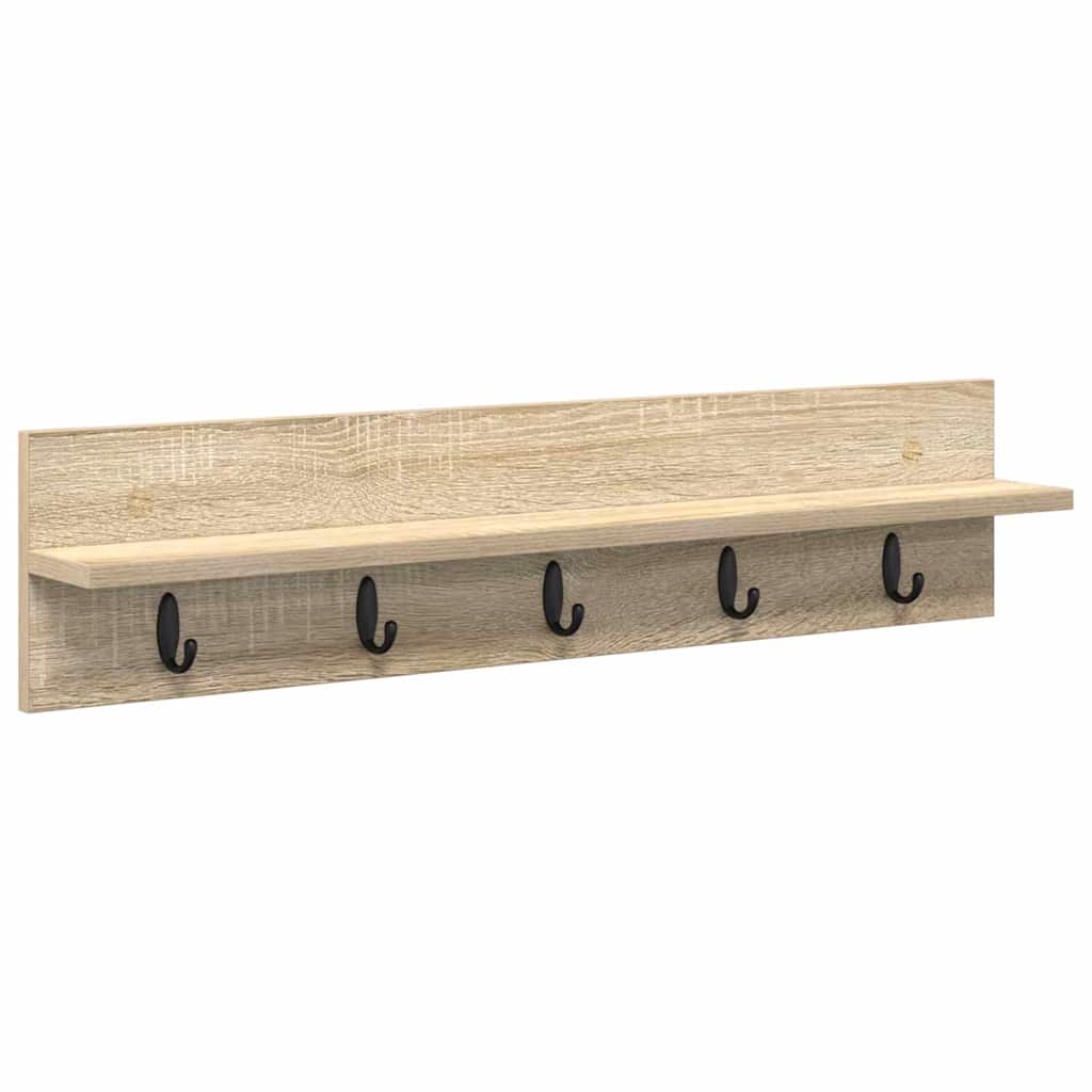 Porte-manteau mural avec étagère Chêne sonoma 80 x 10.5 x 18 cm - XIOS