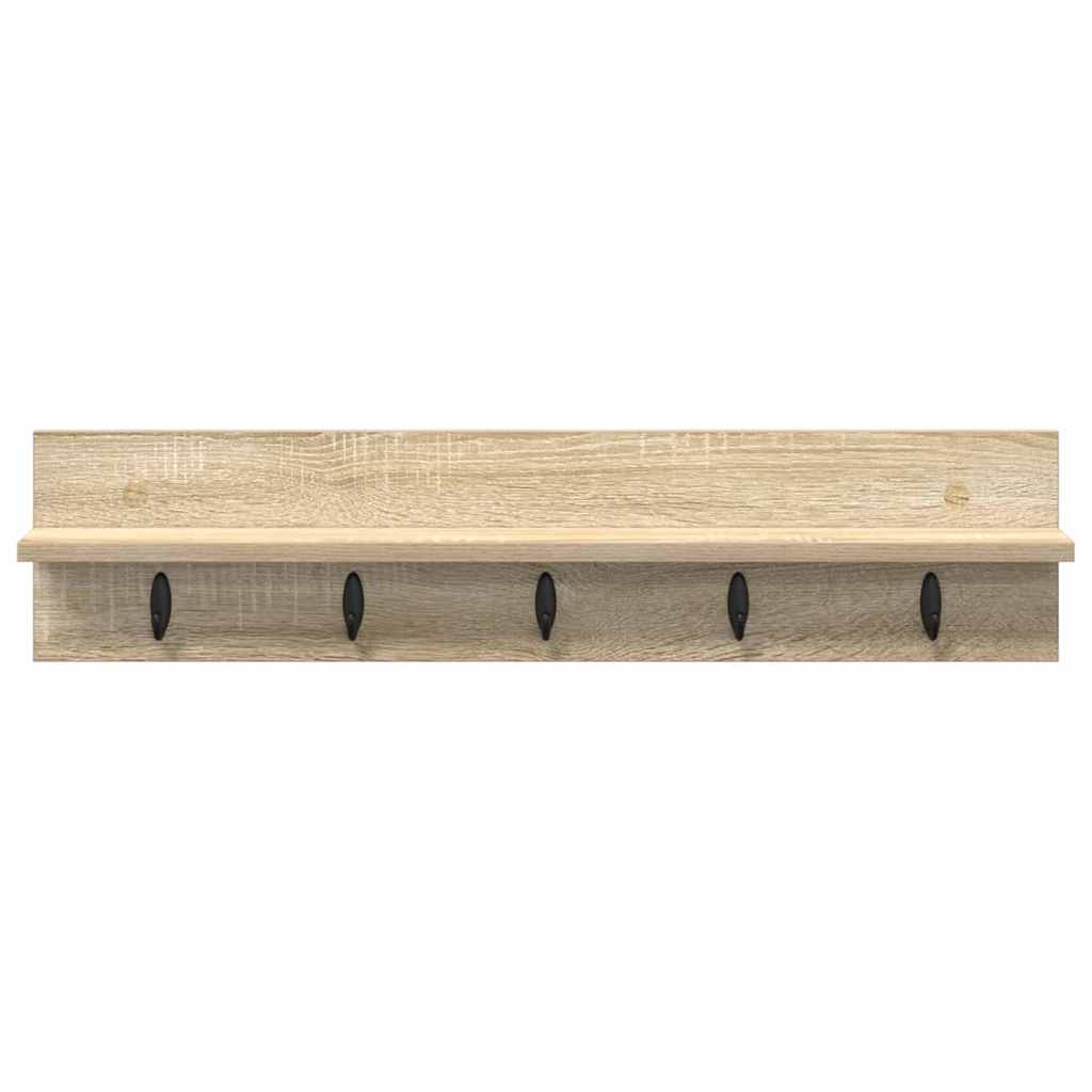 Porte-manteau mural avec étagère Chêne sonoma 80 x 10.5 x 18 cm - XIOS