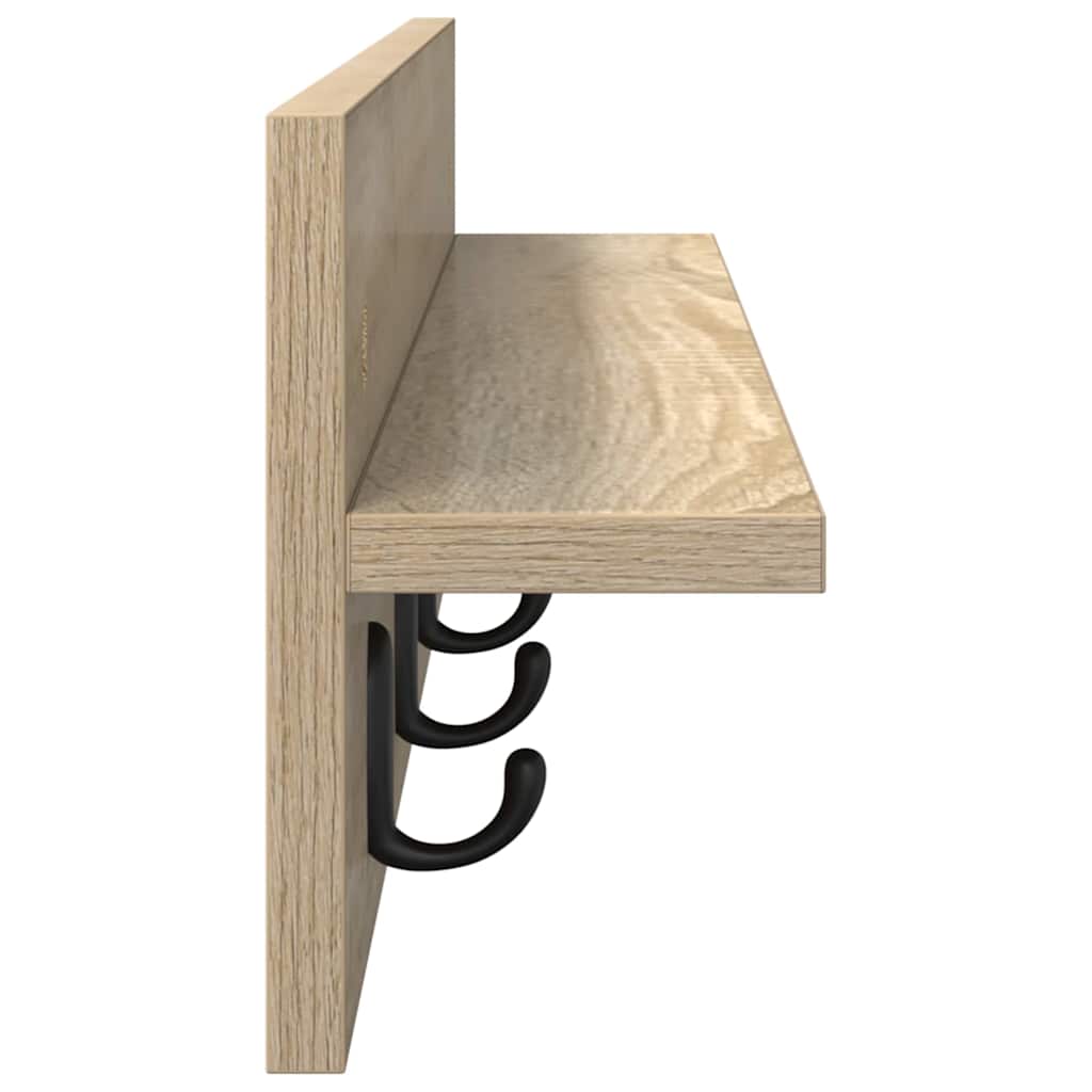 Porte-manteau mural avec étagère Chêne sonoma 80 x 10.5 x 18 cm - XIOS