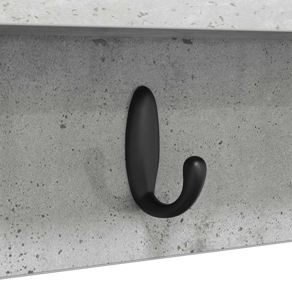 Porte-manteau mural avec étagère Gris béton 80 x 10.5 x 18 cm - XIOS