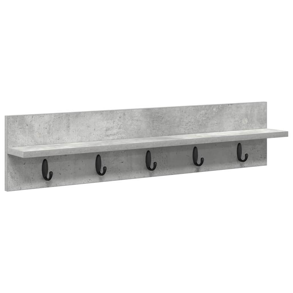 Porte-manteau mural avec étagère Gris béton 80 x 10.5 x 18 cm - XIOS