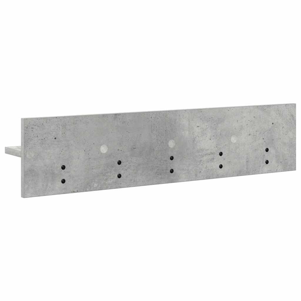 Porte-manteau mural avec étagère Gris béton 80 x 10.5 x 18 cm - XIOS