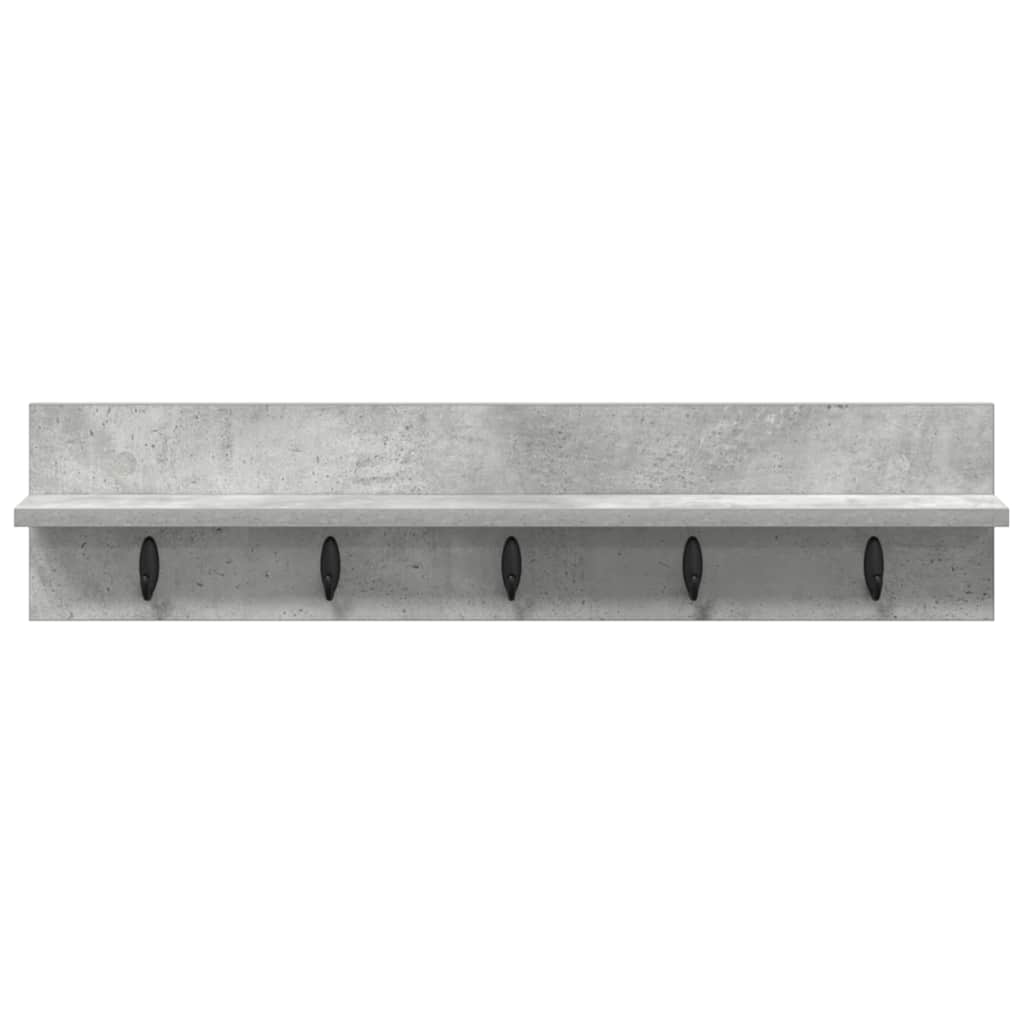 Porte-manteau mural avec étagère Gris béton 80 x 10.5 x 18 cm - XIOS