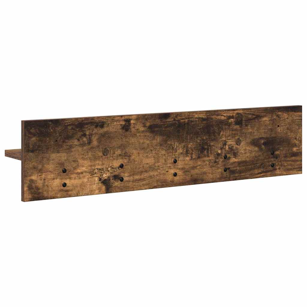 Porte-manteau mural avec étagère Chêne fumé 80 x 10.5 x 18 cm - XIOS