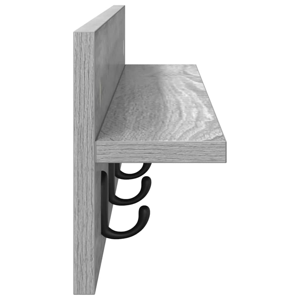 Porte-manteau mural avec étagère Sonoma gris 80 x 10.5 x 18 cm - XIOS