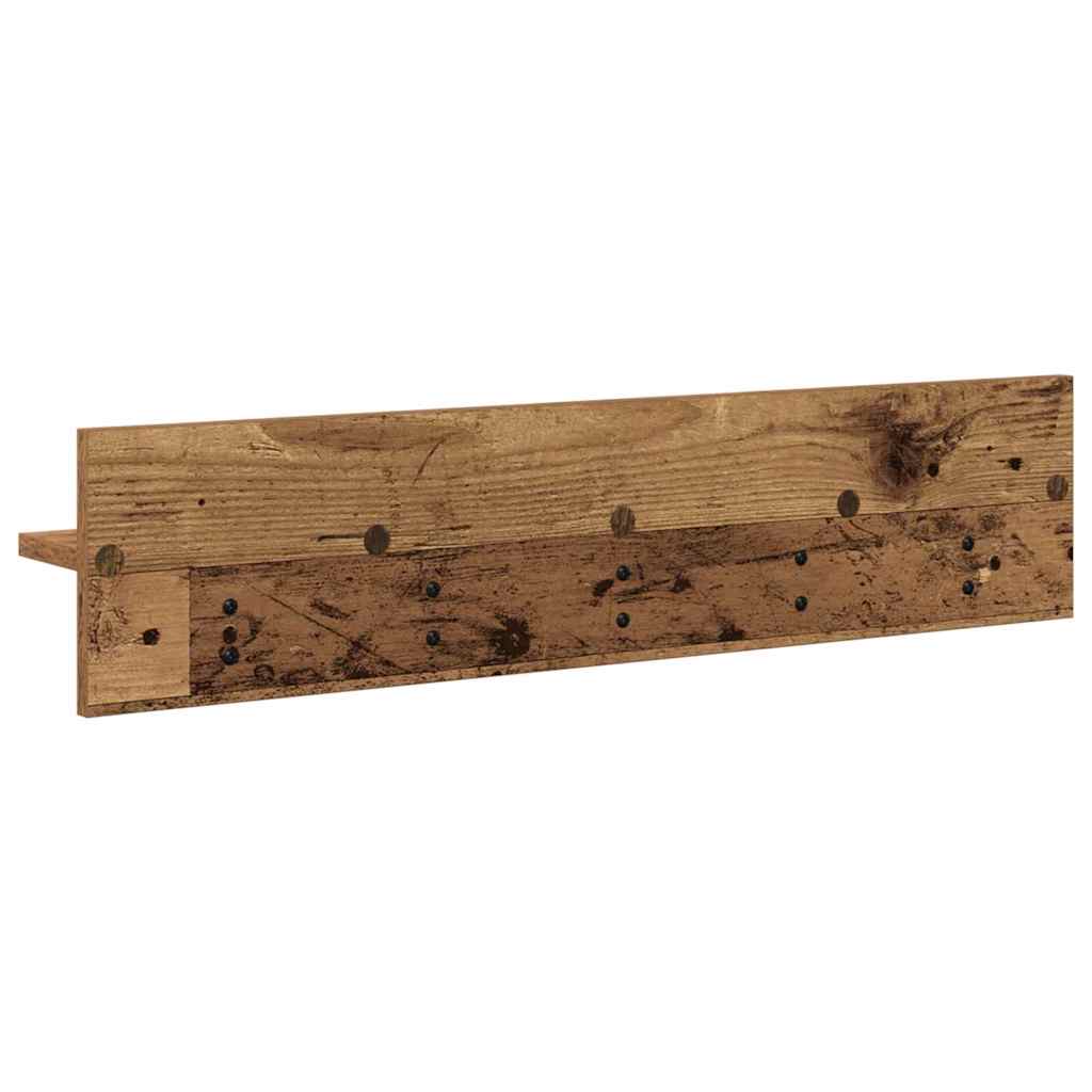 Porte-manteau mural avec étagère Bois ancien 80 x 10.5 x 18 cm - XIOS