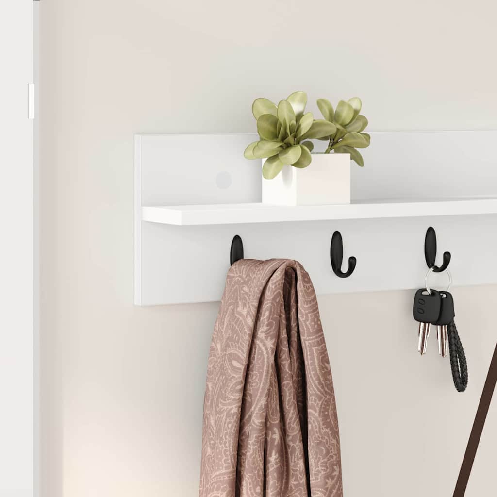 Porte-manteau mural Blanc 100 x 10.5 x 18 cm Bois d'ingénierie - XIOS