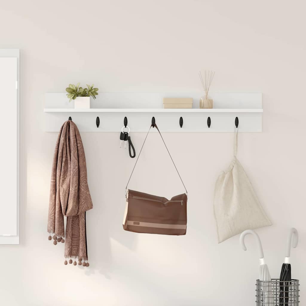 Porte-manteau mural Blanc 100 x 10.5 x 18 cm Bois d'ingénierie - XIOS