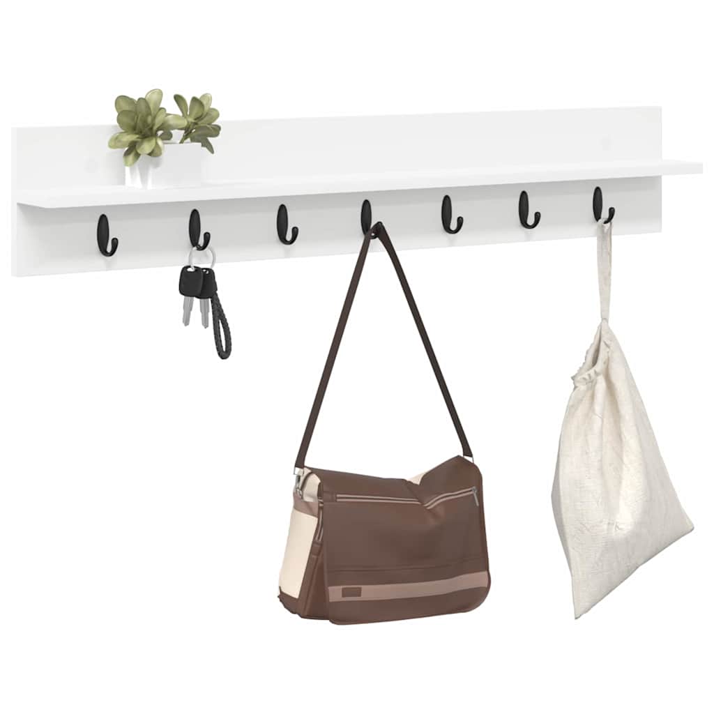 Porte-manteau mural Blanc 100 x 10.5 x 18 cm Bois d'ingénierie - XIOS