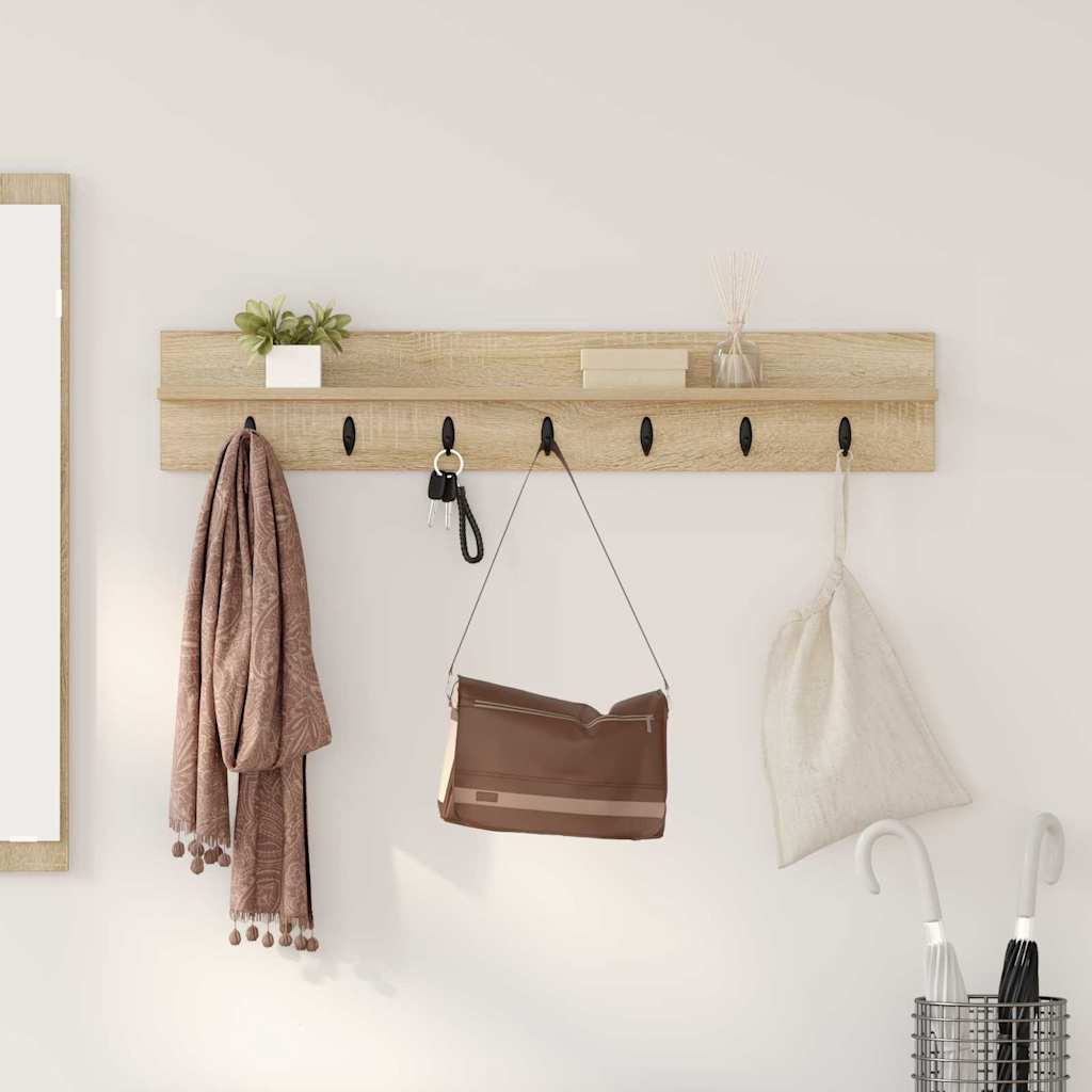 Porte-manteau mural Chêne sonoma 100 x 10.5 x 18 cm - XIOS