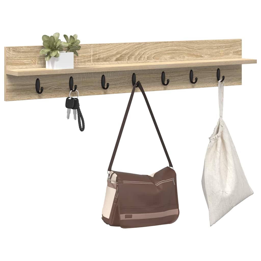 Porte-manteau mural Chêne sonoma 100 x 10.5 x 18 cm - XIOS