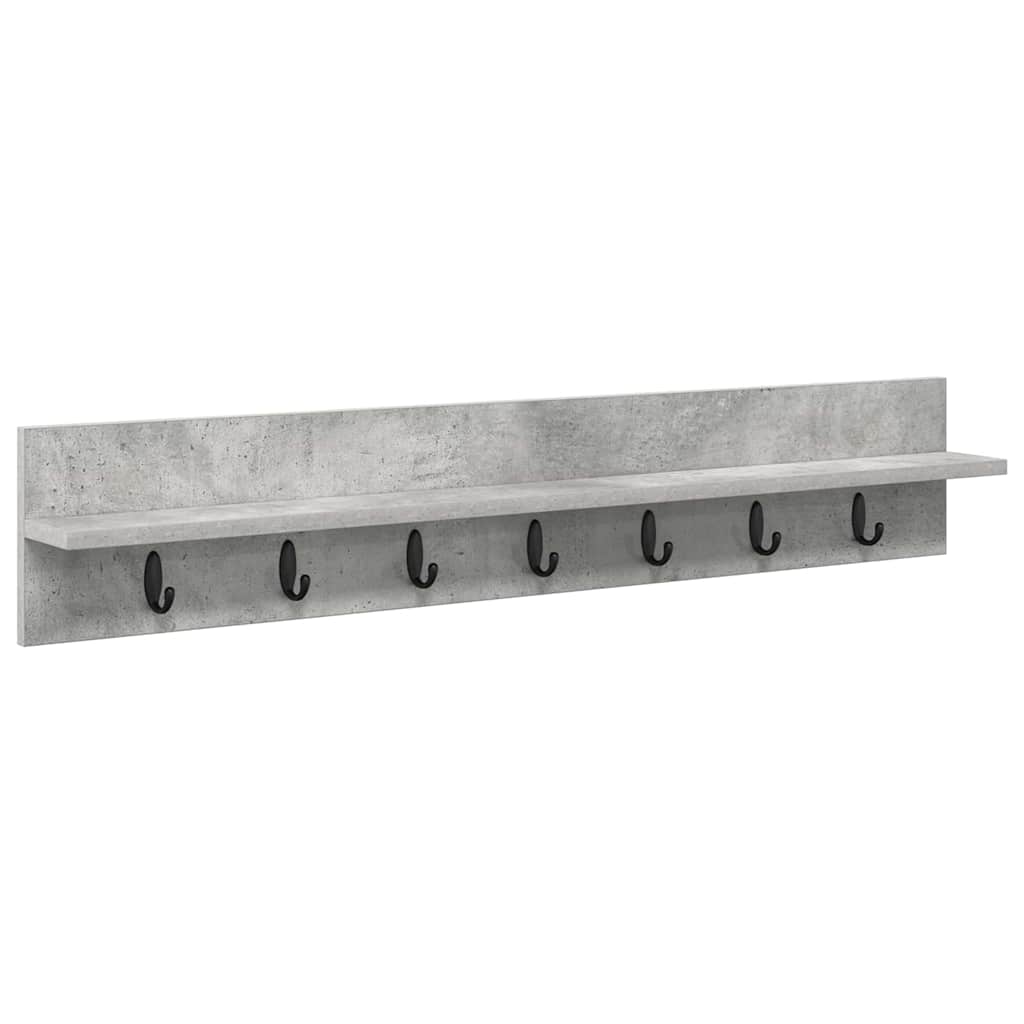 Porte-manteau mural avec étagère Gris béton 100 x 10.5 x 18 cm - XIOS