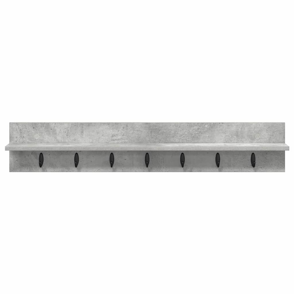 Porte-manteau mural avec étagère Gris béton 100 x 10.5 x 18 cm - XIOS